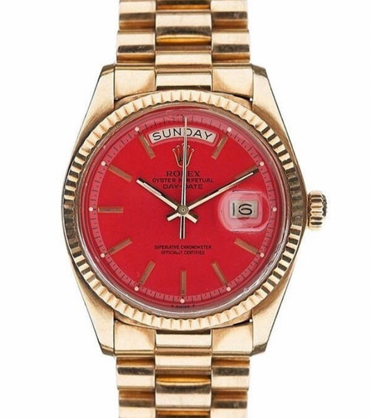 gold red rolex oyster perpetual date adjust